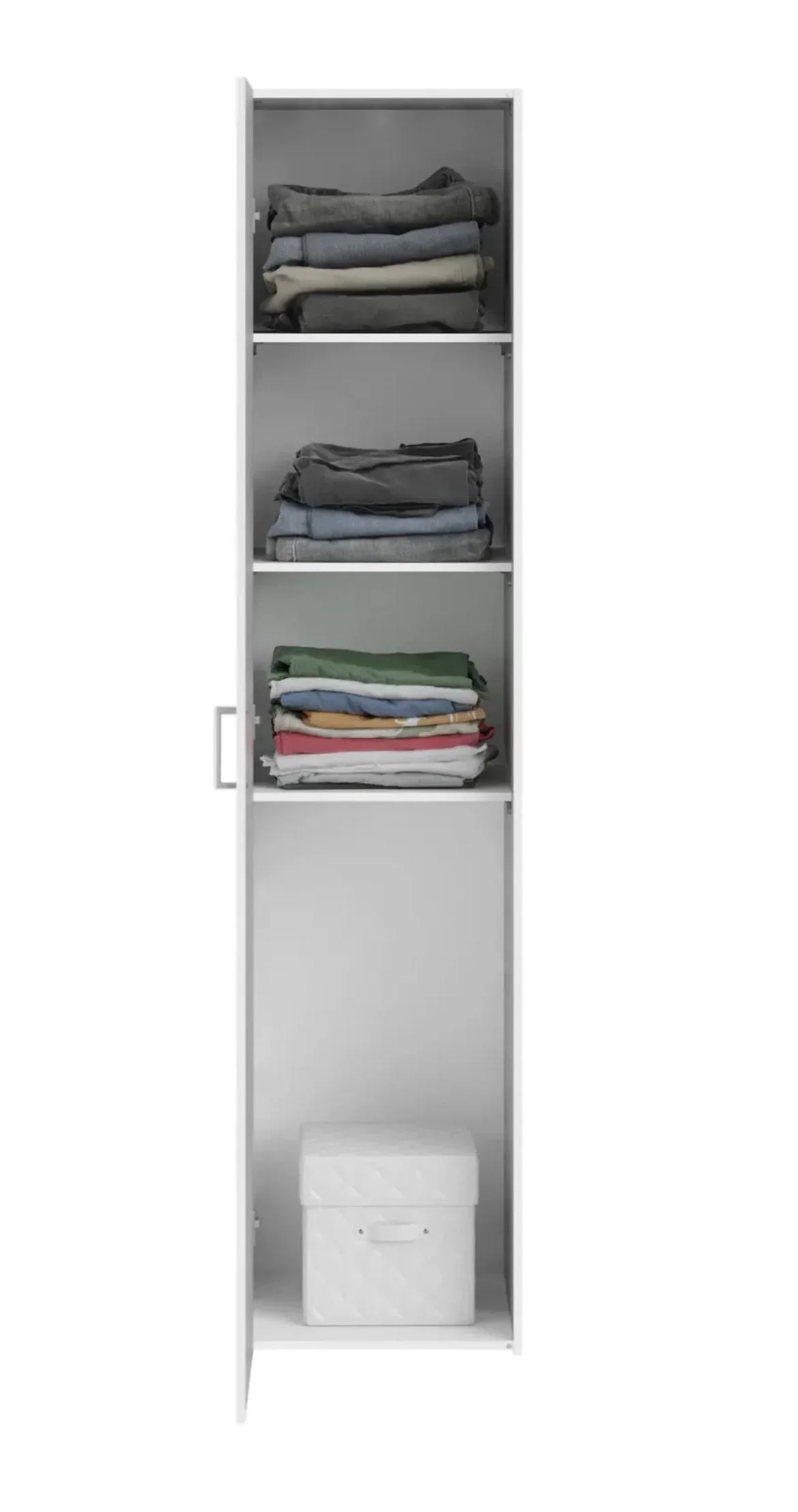 Armoire ANDRUP Blanc - 176 cm - avec 1 porte Blanc - Image 4