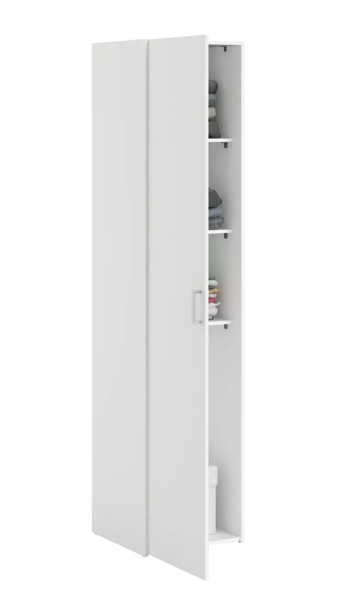Armoire ANDRUP Blanc - 176 cm - avec 1 porte Blanc - Image 5
