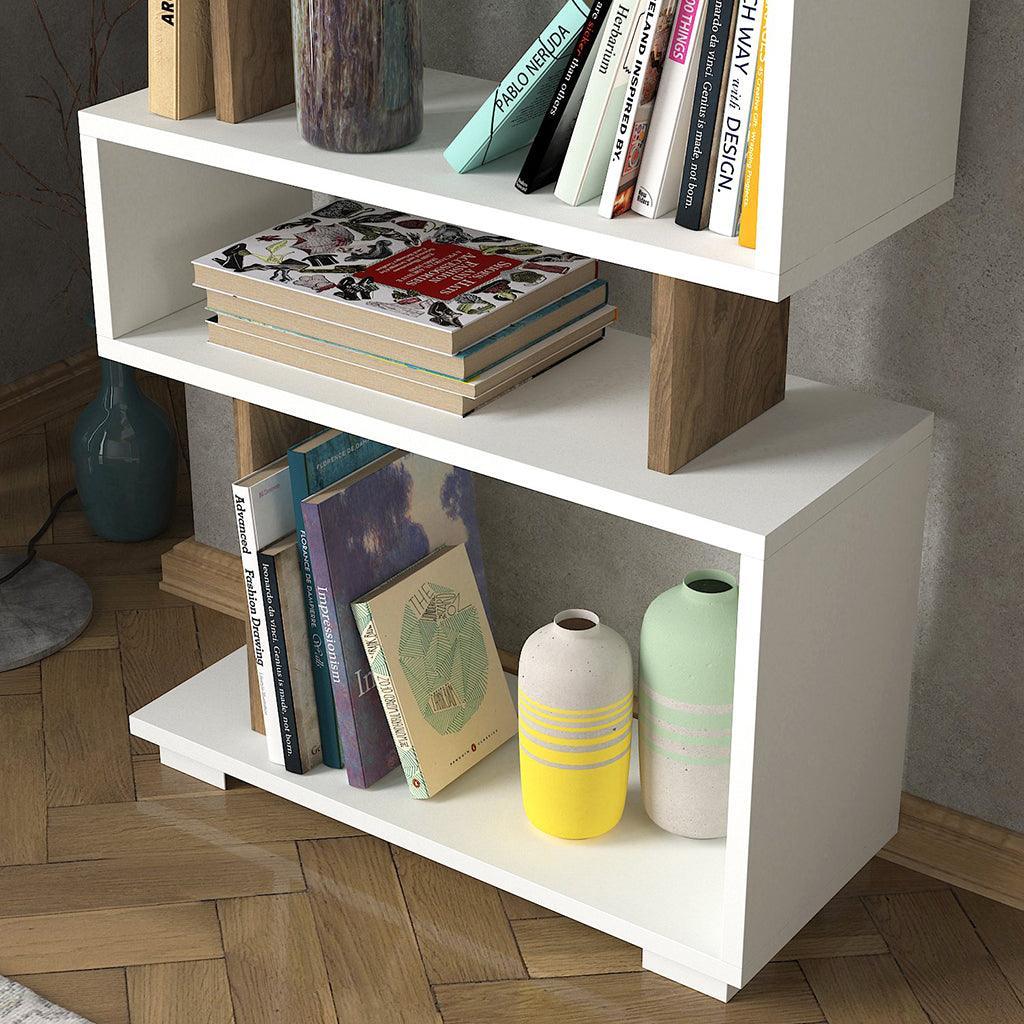 Bibilothèque IDAR -blanc et bois- 162cm - Image 6