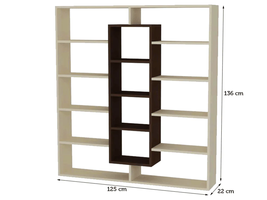 Biblio ELMA 125x135 cm - Érable et Wengé - Image 3