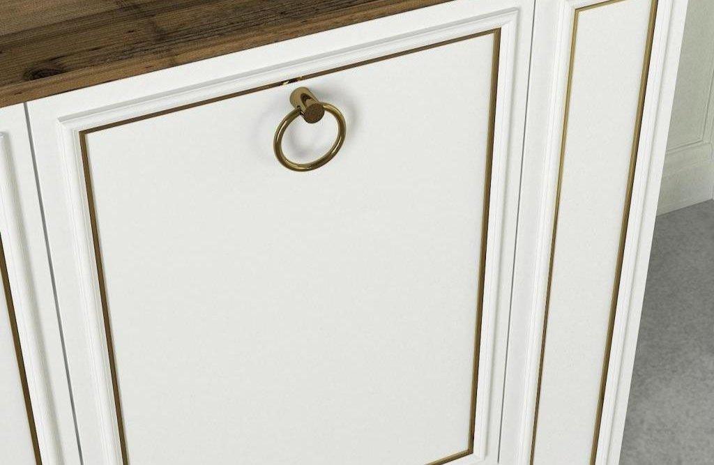 Buffet Console SANSA - Blanc, Noyer et Doré - Entrée et séjour - Image 4