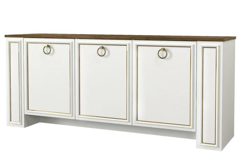 Buffet Console SANSA - Blanc, Noyer et Doré - Entrée et séjour - Image 5