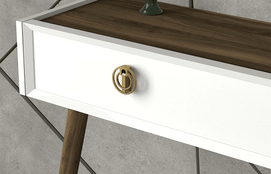 Console NADYA 120cm - Blanc et Noyer - Ameublement intérieur Maroc - Image 5