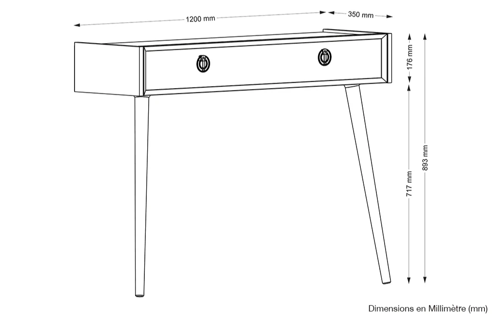Console NADYA 120cm - Blanc et Noyer - Ameublement intérieur Maroc - Image 6