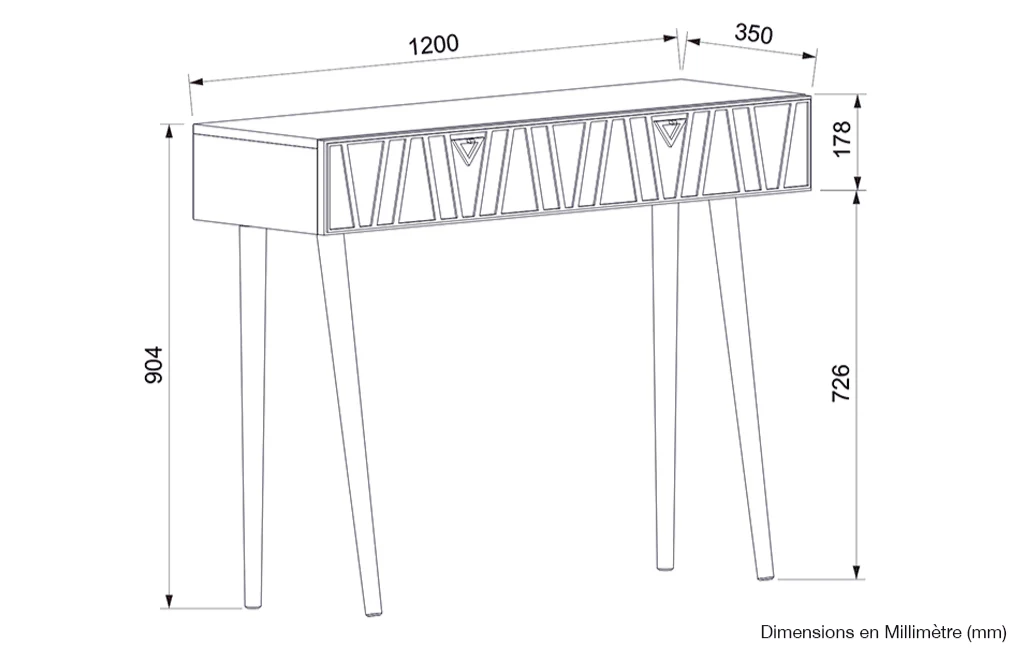 Console NAIROUBI - Vert militaire et Noyer - Ameublement Maroc - Image 5