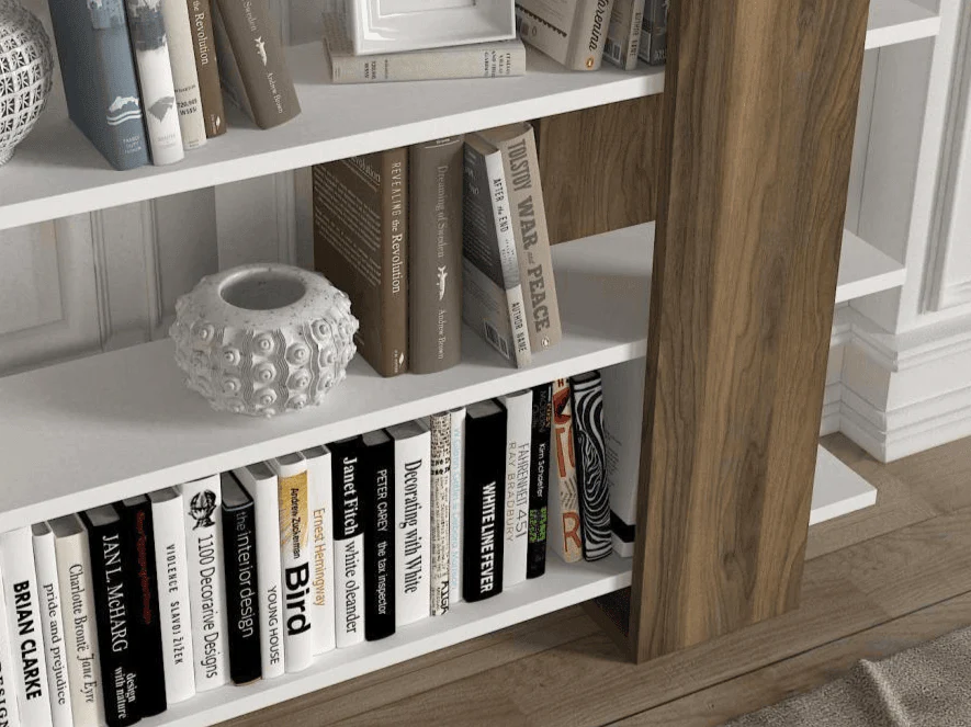 Étagère biblio LOOP - Blanc et Noyer - Image 3