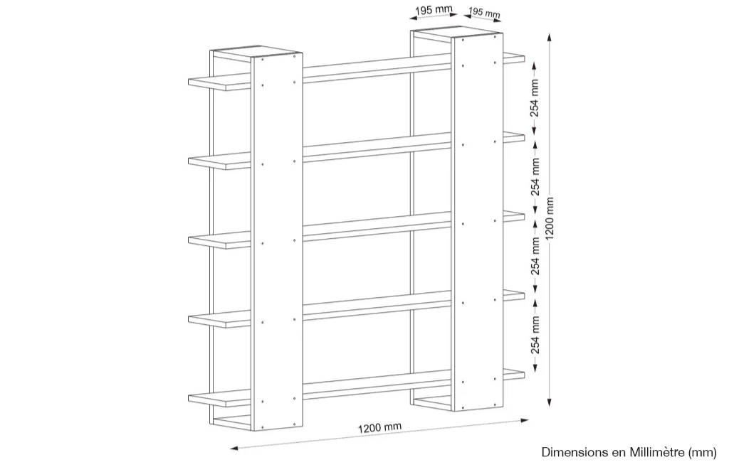 Étagère biblio LOOP - Blanc et Noyer - Image 5