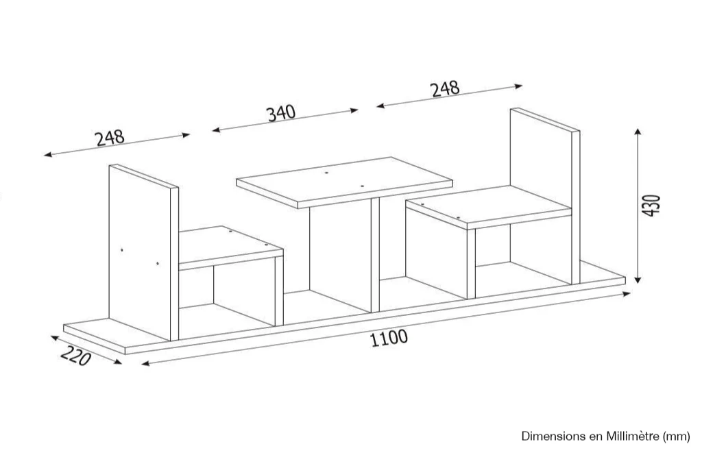 Étagère murale ESNES - Noyer et Blanc - Image 3