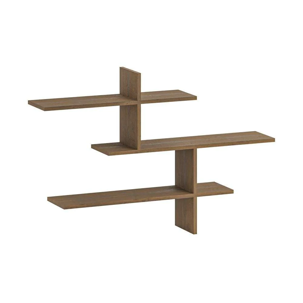 Étagère murale LEO 123 cm - Marron Noyer - Séjour ou chambre - Image 5