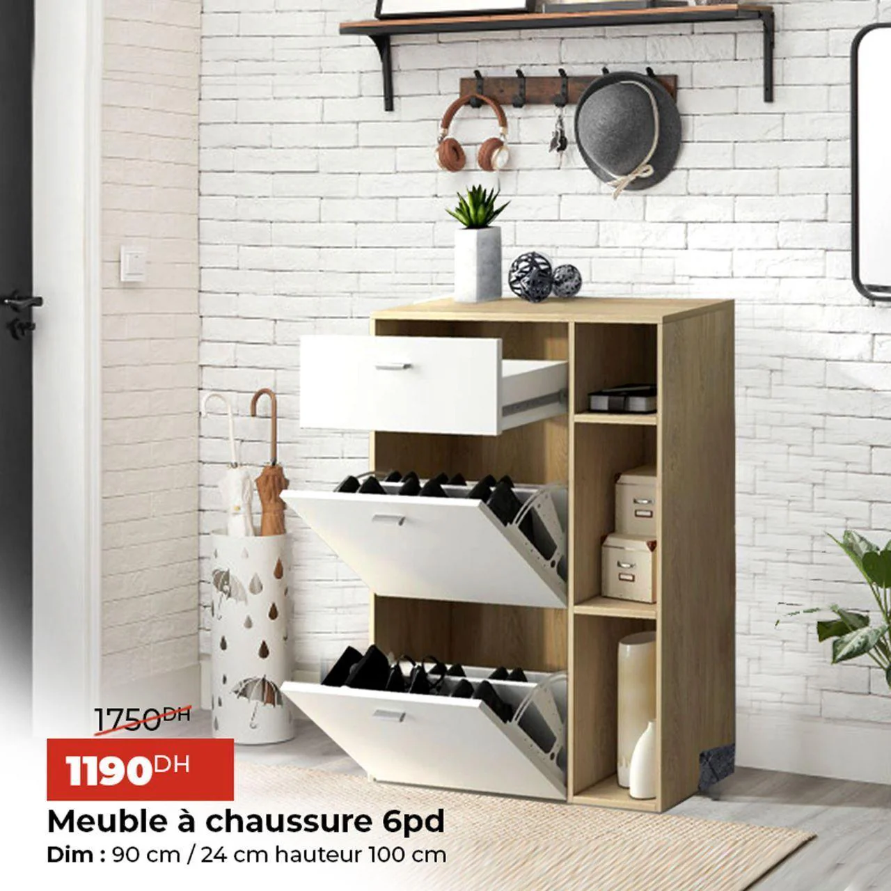 Meuble à chaussures 6pd - Image 3