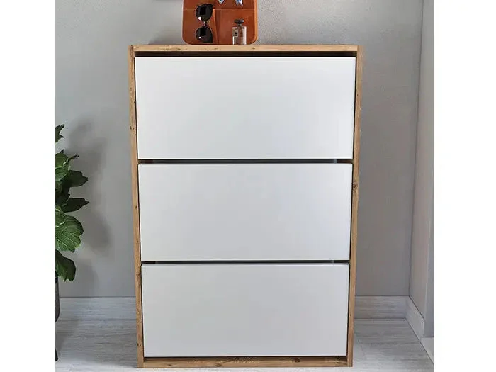 Meuble à chaussures DAYF - Chêne et blanc - Image 3