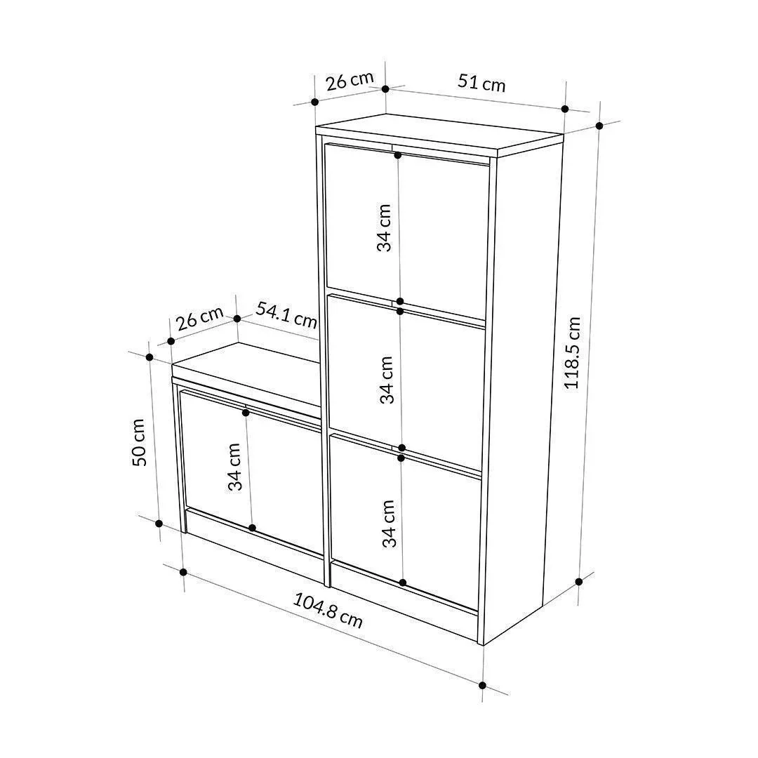 Meuble chaussures DUDE à 4 compartiments avec assise - Image 5