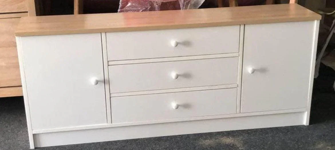 Meuble Tv et Console Buffet SANSA - Chêne et Blanc - entrée et séjour - Image 3