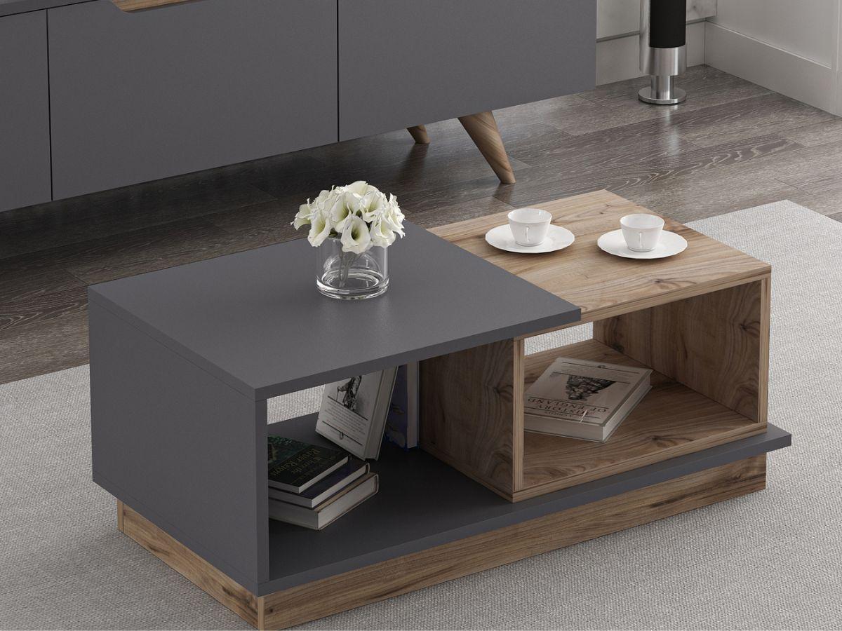 Table Basse CONCEPT - Chene et Gris - Image 3