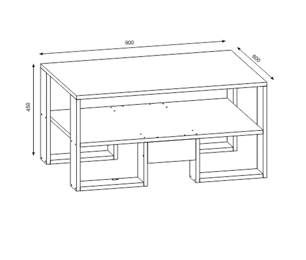 Table basse GOLDE -noyer et blanc - Image 3