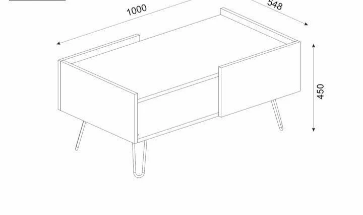 Table basse NADIN -chêne et noir- 100cm - Image 3