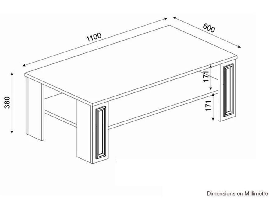 Table Basse SANSA - Blanc, Noyer et doré - Salon et Séjour - Image 3