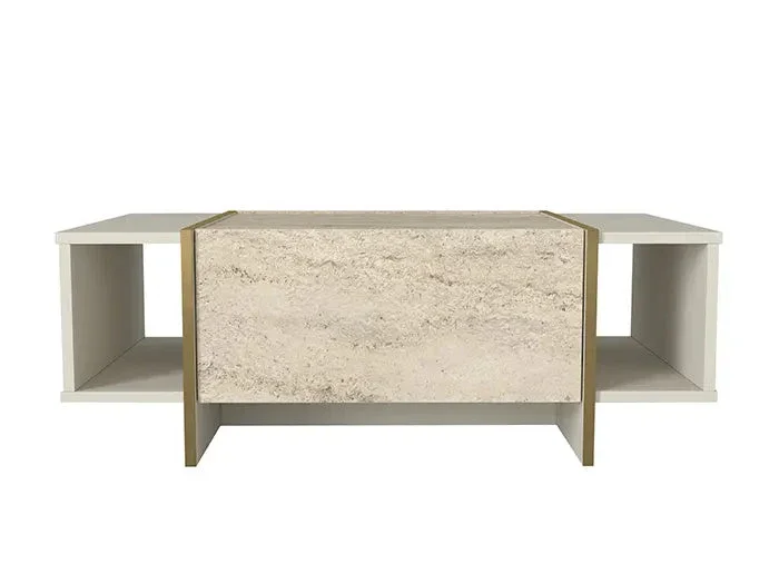 Table basse Veyron - Effet marbre Travertin - Image 4