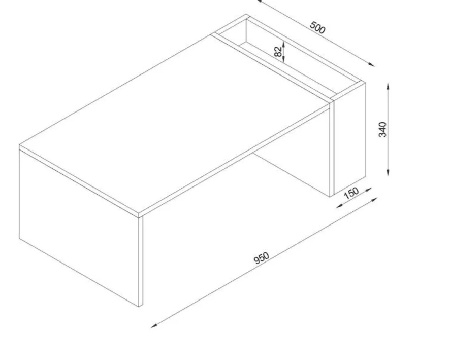 Table Basse WEIV - Noyer et Blanc - Image 4